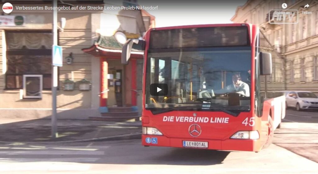 Verbessertes Busangebot auf der Strecke Leoben-Proleb-Niklasdorf