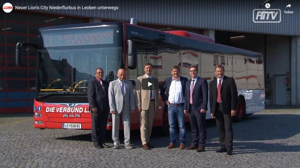 Neuer Lion′s City Niederflurbus in Leoben unterwegs
