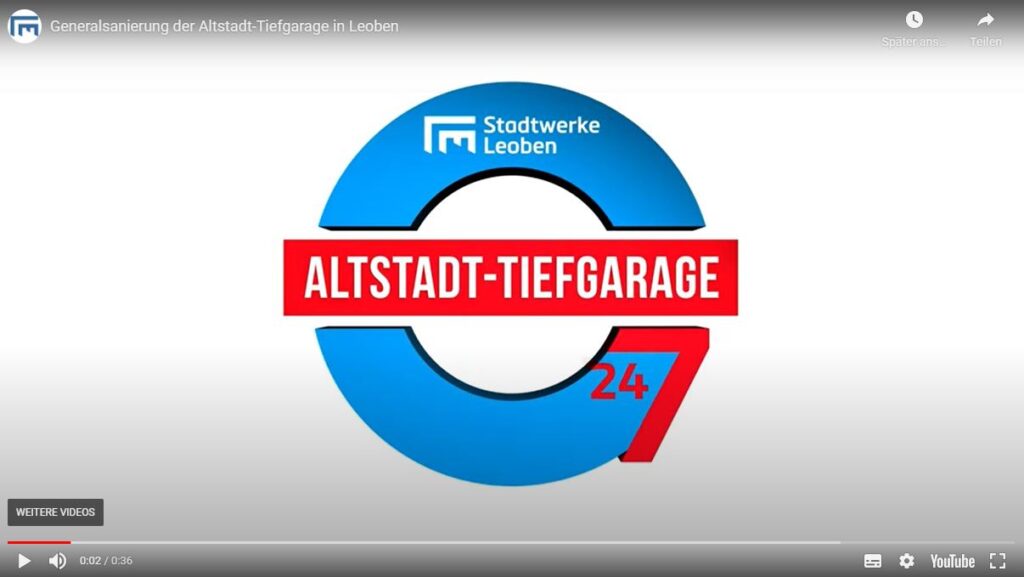 Generalsanierung der Altstadt-Tiefgarage in Leoben