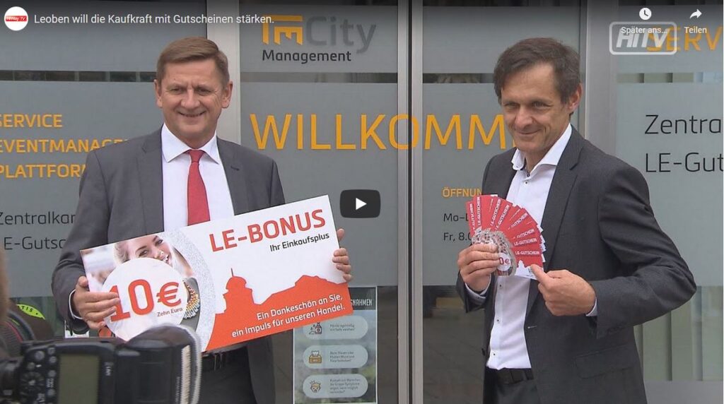 Leoben will die Kaufkraft mit Gutscheinen stärken