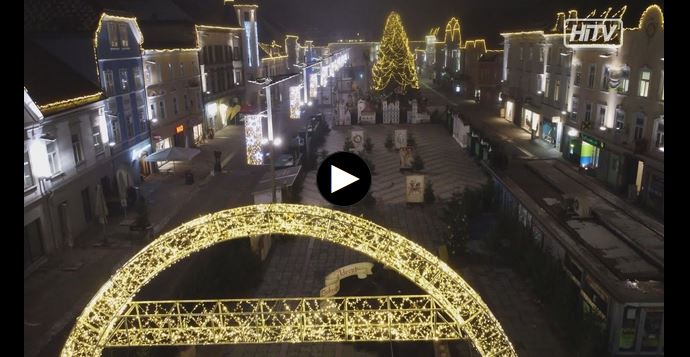 Die Leobener Innenstadt als Lichtermeer