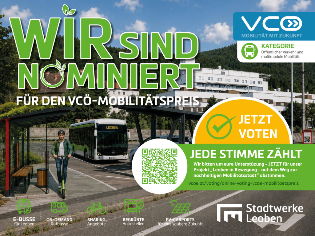 Stadtwerke Leoben für VCÖ-Mobilitätspreis nominiert
