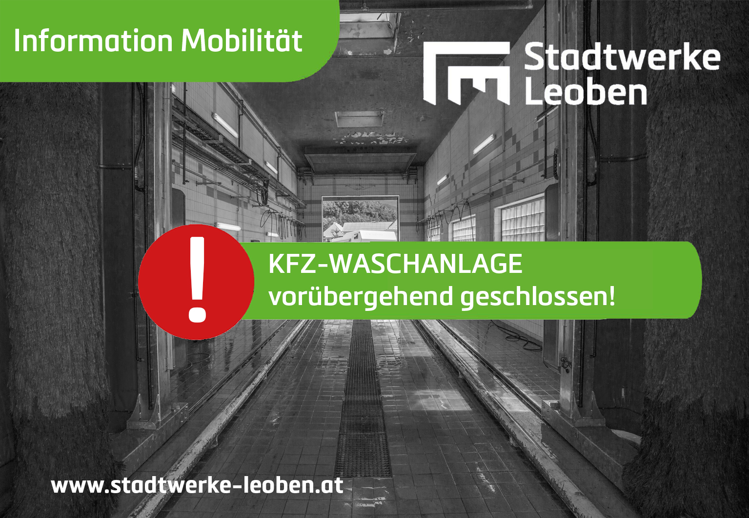 KFZ-Waschanlage vorübergehend geschlossen